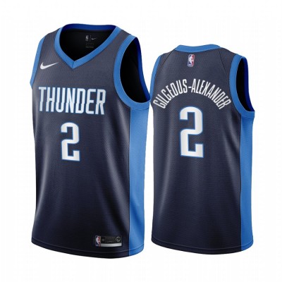 Oklahoma City Thunder #2 Shai Gilgeous-Alexander Navy Youth NBA Swingman 2020-21 Earned Edition Jersey